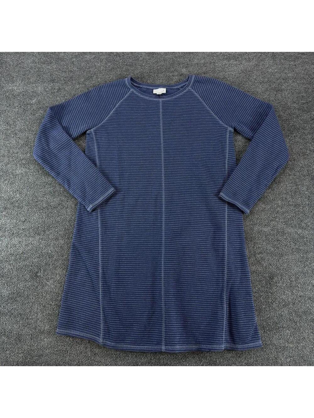 J.Jill Blue Long Sleeve Casual Sweater Dress Cotton Blend‎ Small Bodycon Coastal